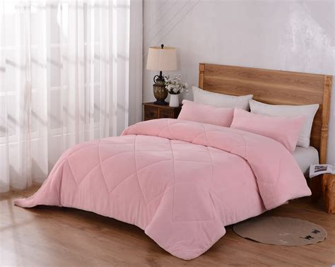 full size pink comforter set|solid pink comforter set.